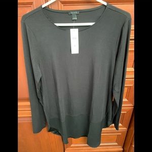 NWT AnnTaylor L/S Mixed media top Size S